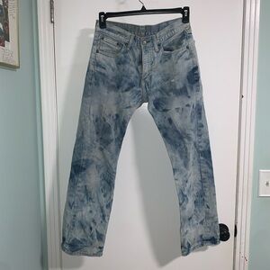 Levis 505 Denim Custom Bleached Jeans Waist 30 length 30 Tie Dye
